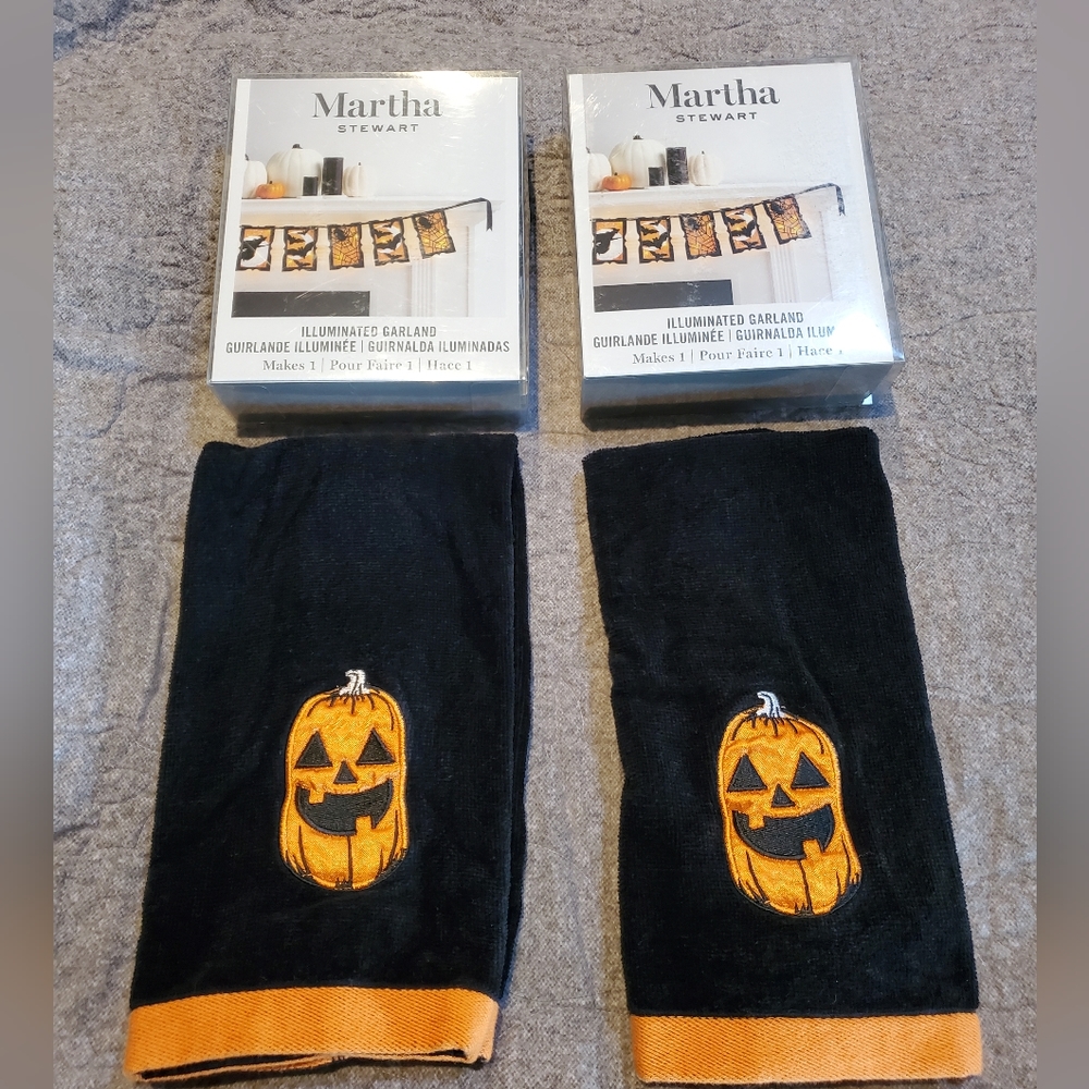 Martha Stewart Holloween Garland and Holloween Hand Towels